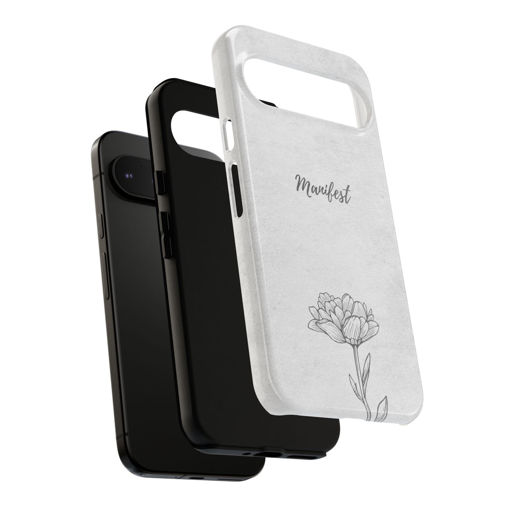 Manifest Flower Phone Case — Minimalist Protective iPhone Cover