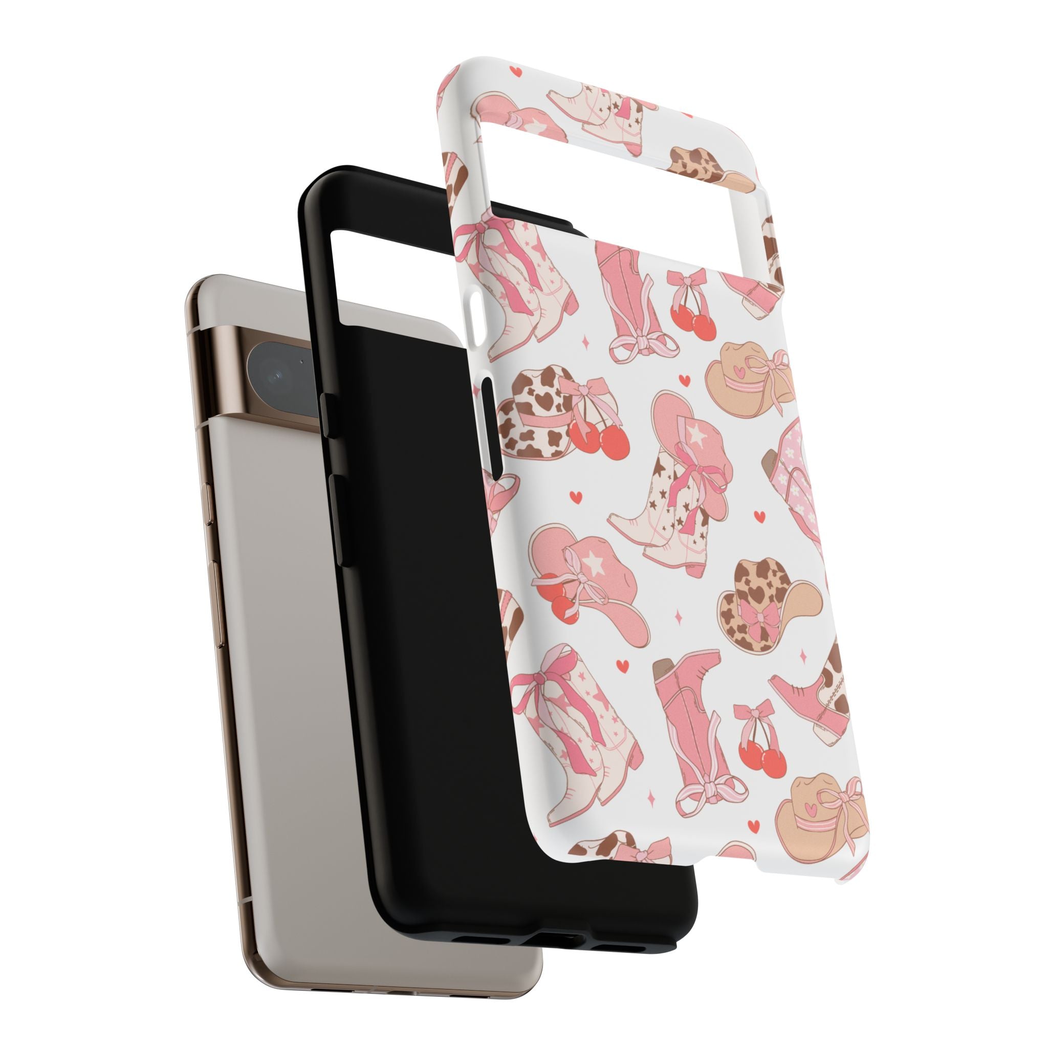 Cowgirl Boots Pink Phone Case — Cute Western Pattern Tough Phone Case