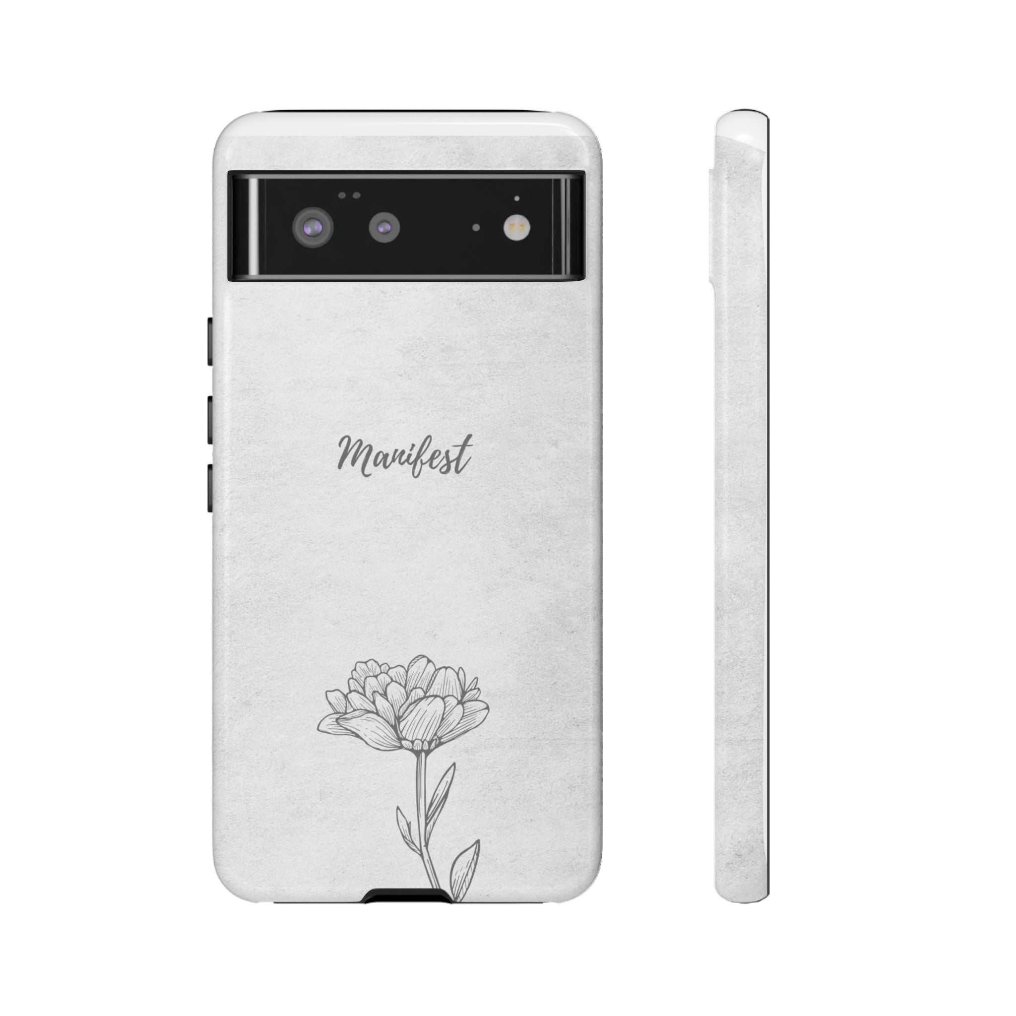 Manifest Flower Phone Case — Minimalist Protective iPhone Cover