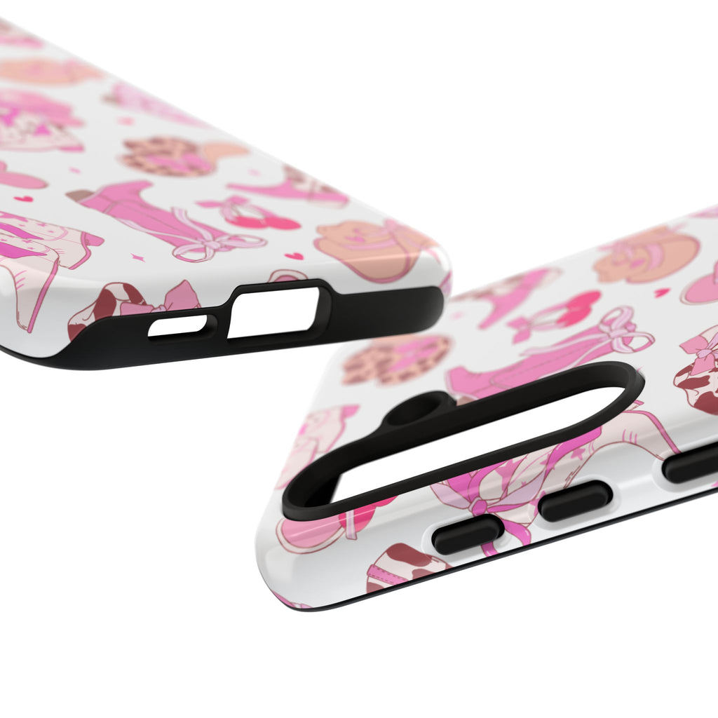 Pink Cowgirl Phone Case - Cute Western Boots & Hats Pattern Tough Case