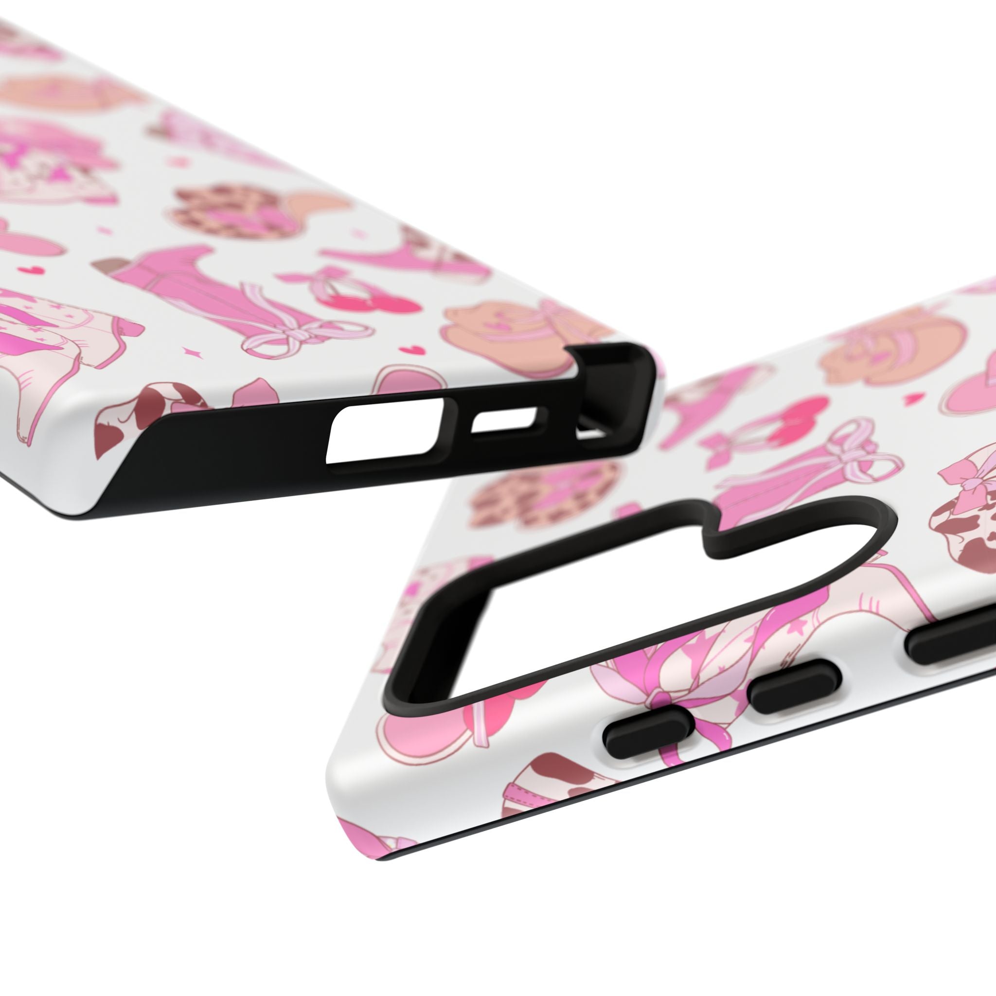 Pink Cowgirl Phone Case - Cute Western Boots & Hats Pattern Tough Case