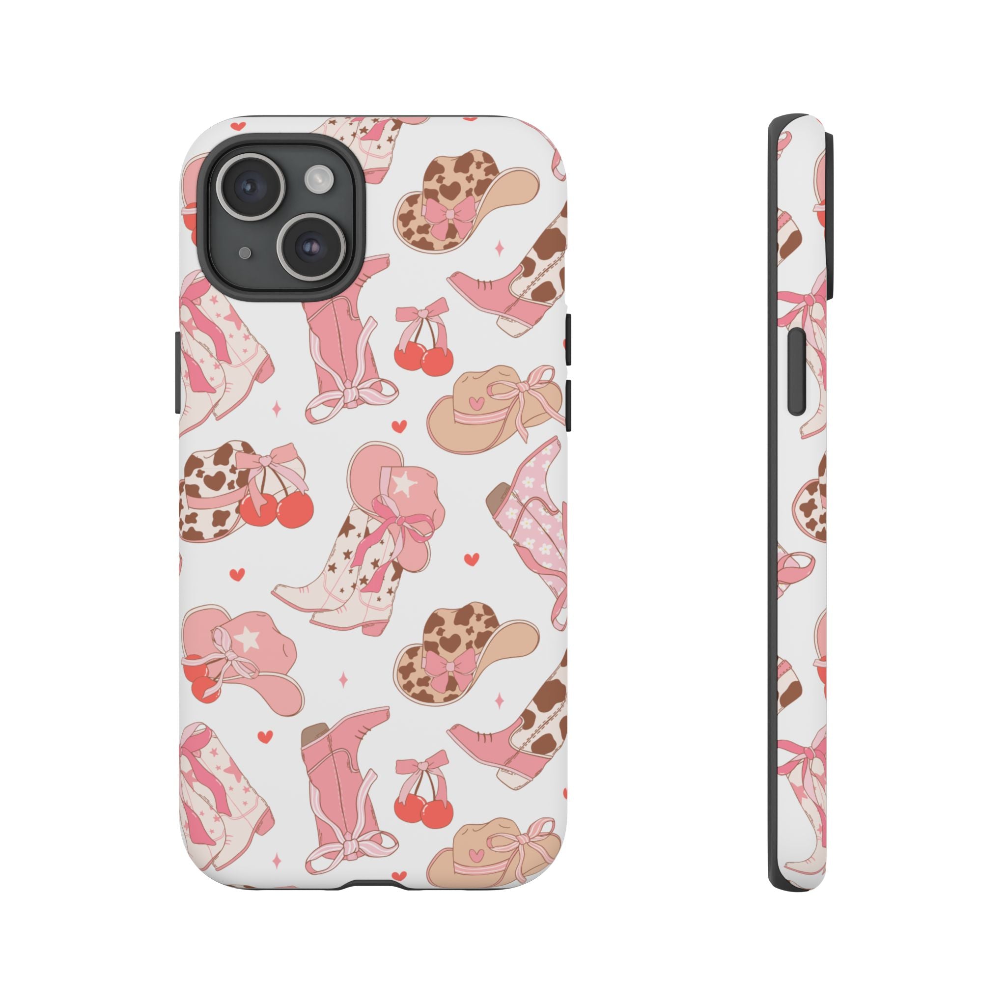 Cowgirl Boots Pink Phone Case — Cute Western Pattern Tough Phone Case