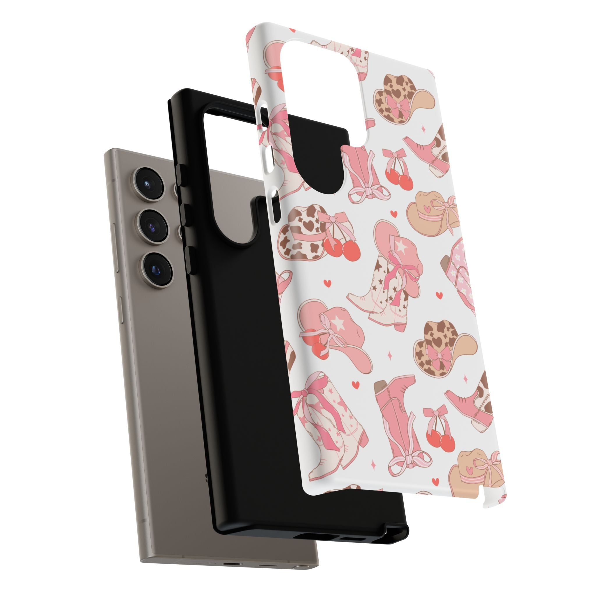 Cowgirl Boots Pink Phone Case — Cute Western Pattern Tough Phone Case