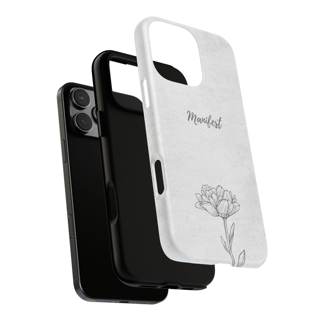 Manifest Flower Phone Case — Minimalist Protective iPhone Cover