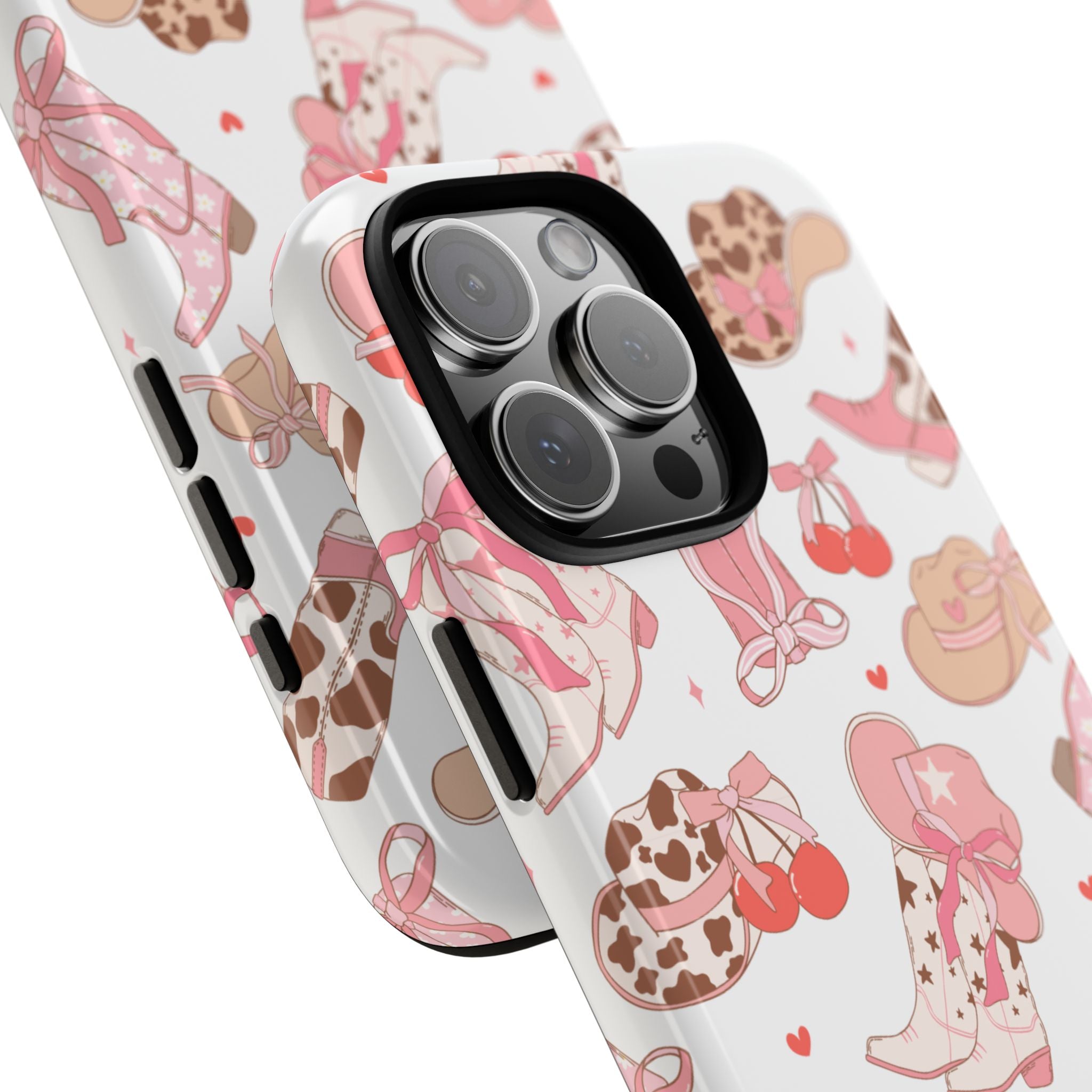 Cowgirl Boots Pink Phone Case — Cute Western Pattern Tough Phone Case