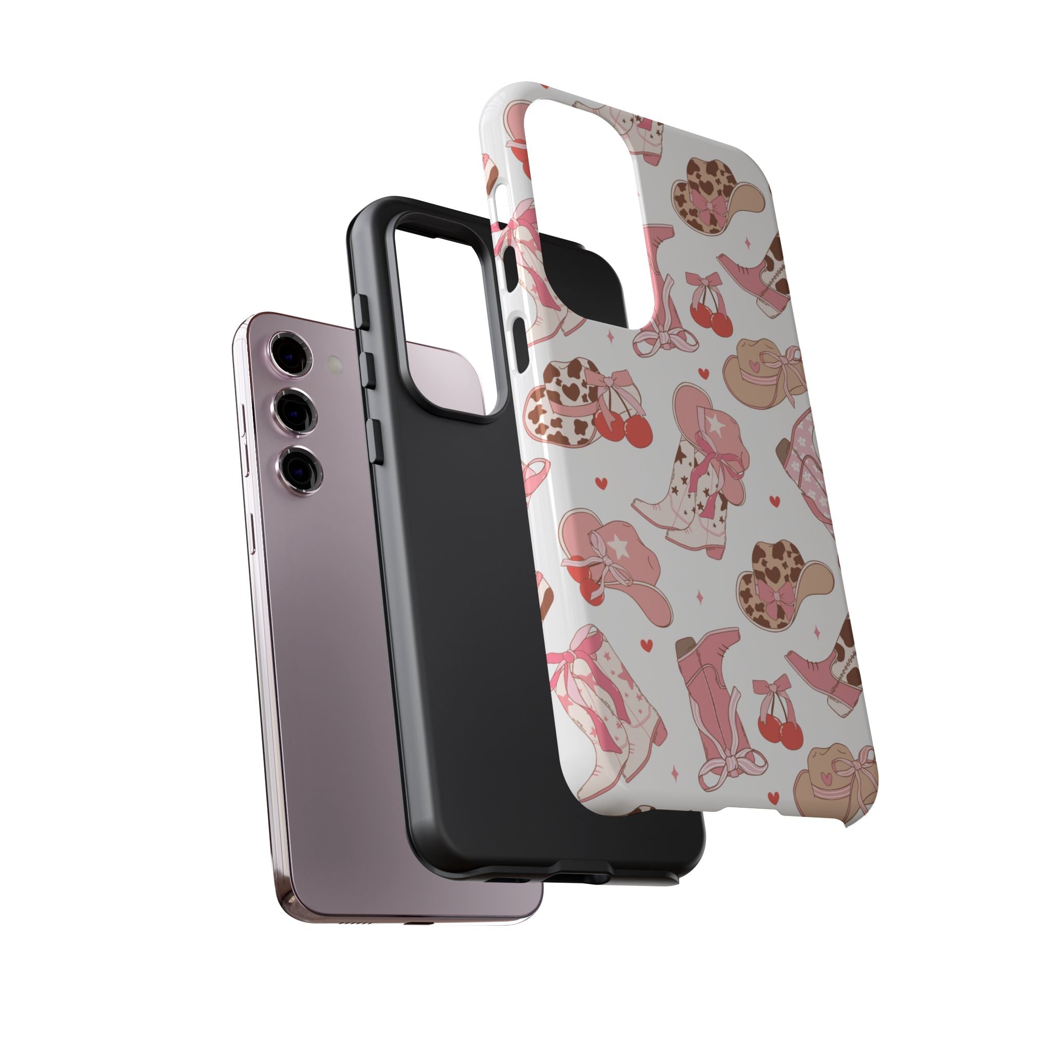 Cowgirl Boots Pink Phone Case — Cute Western Pattern Tough Phone Case