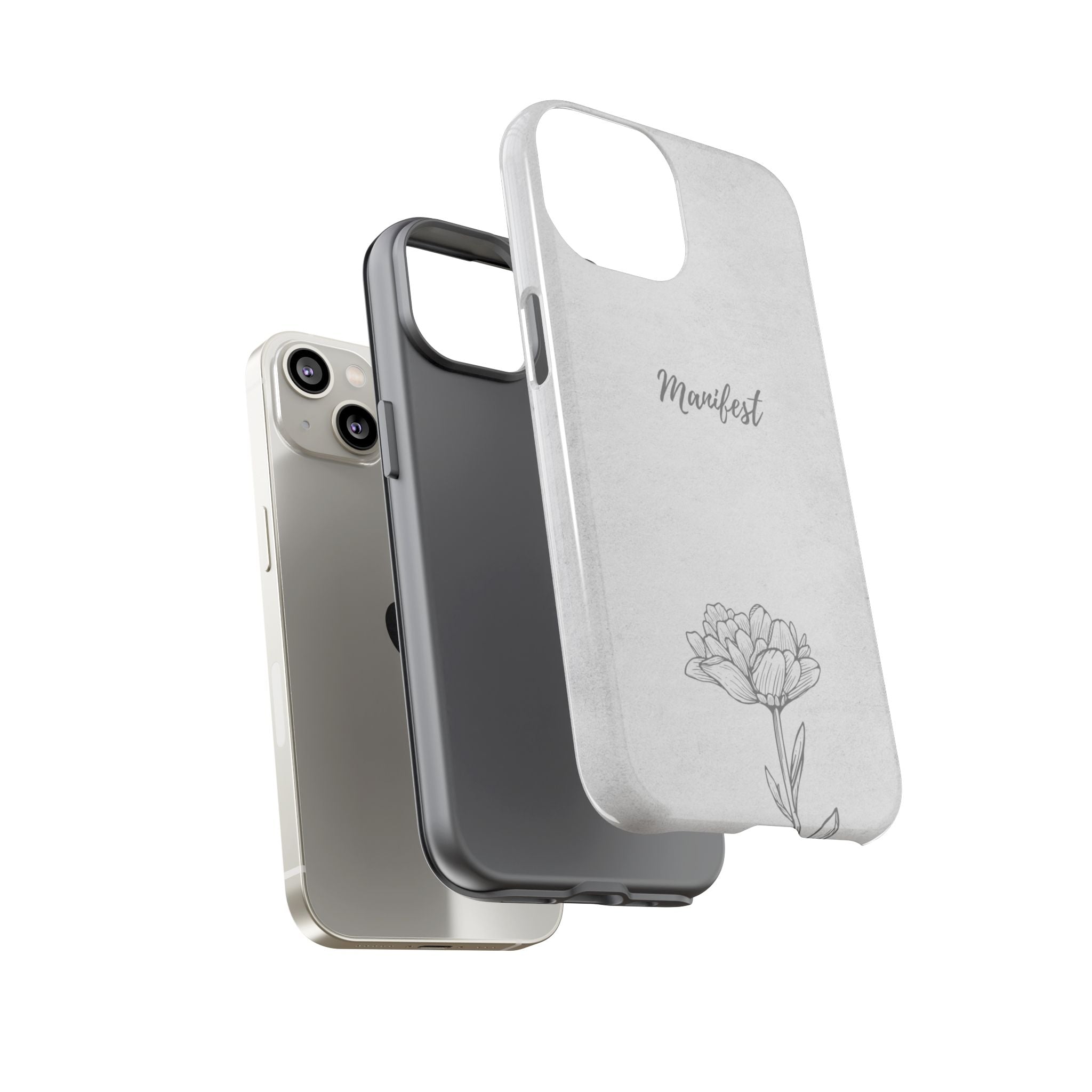 Manifest Flower Phone Case — Minimalist Protective iPhone Cover