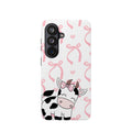 Cute Cow Phone Case — Pink Bows Magnetic Impact-Resistant Case