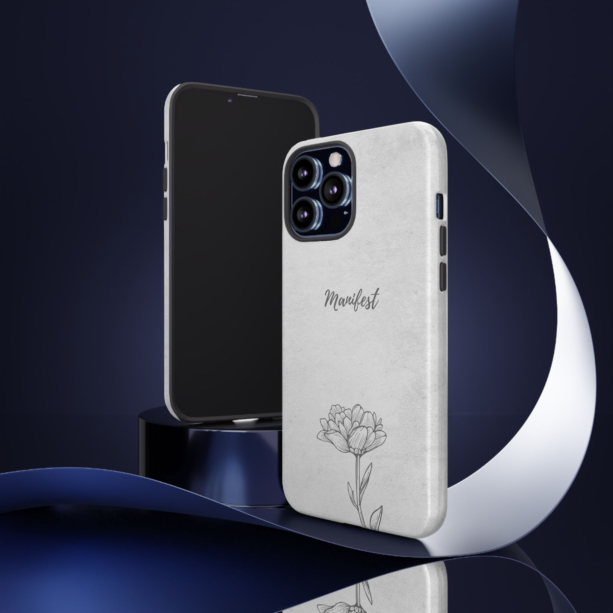 Manifest Flower Phone Case — Minimalist Protective iPhone Cover