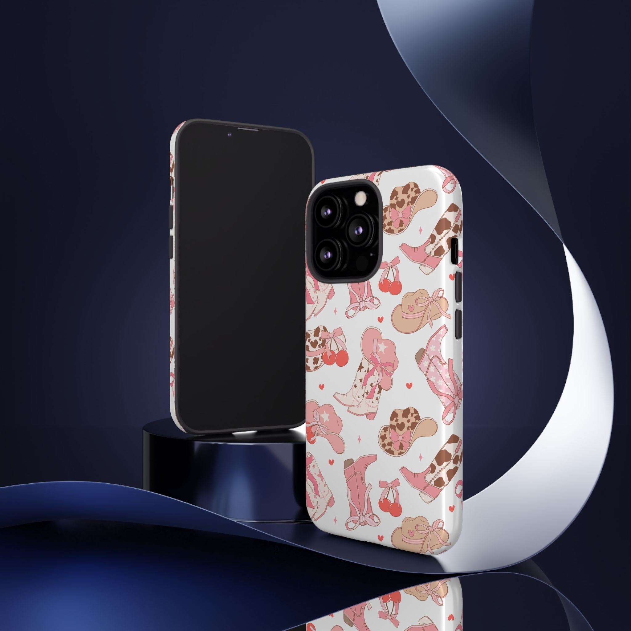 Cowgirl Boots Pink Phone Case — Cute Western Pattern Tough Phone Case