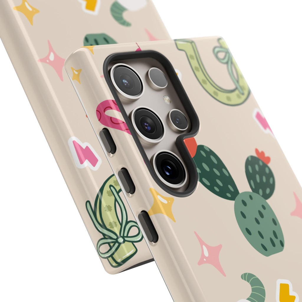Cactus Cowgirl Phone Case — Cute Western Desert Pattern Tough Case