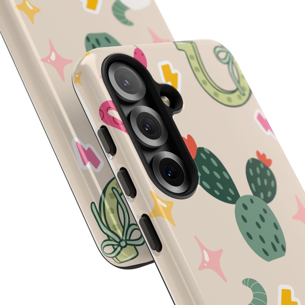 Cactus Cowgirl Phone Case — Cute Western Desert Pattern Tough Case