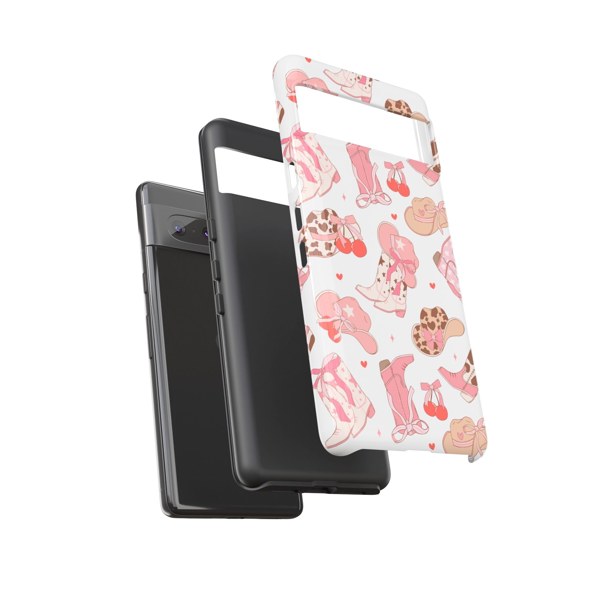Cowgirl Boots Pink Phone Case — Cute Western Pattern Tough Phone Case