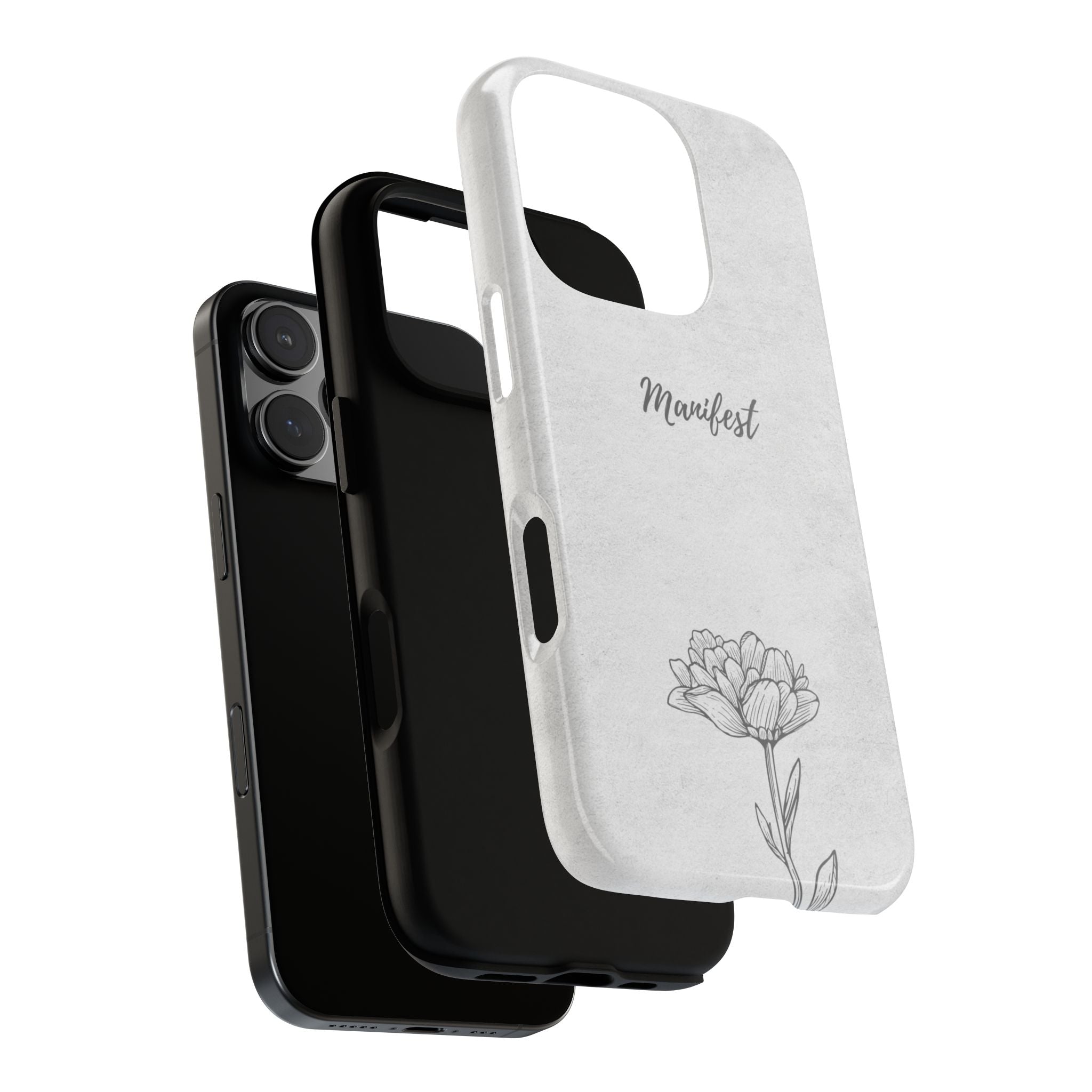 Manifest Flower Phone Case — Minimalist Protective iPhone Cover