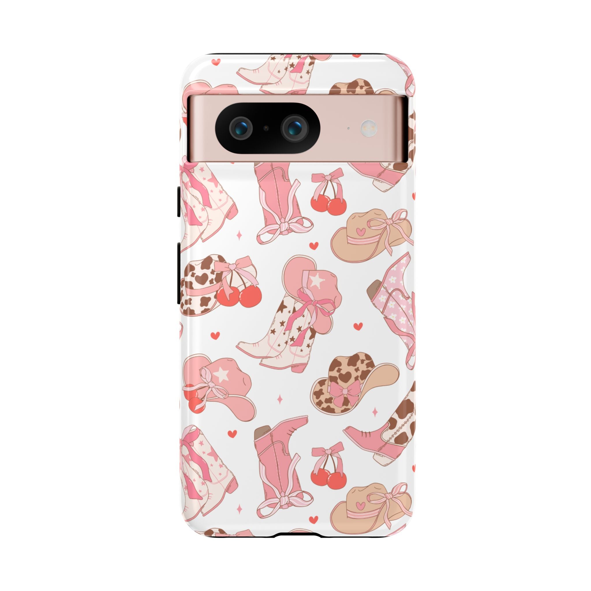 Cowgirl Boots Pink Phone Case — Cute Western Pattern Tough Phone Case